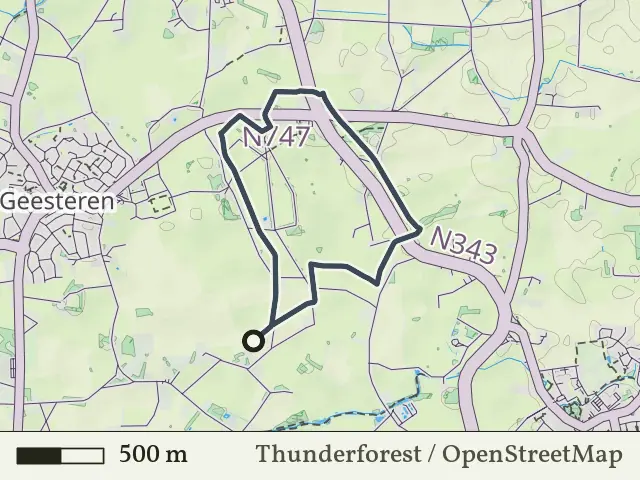 Rode route vanaf De Huijer, Geesteren