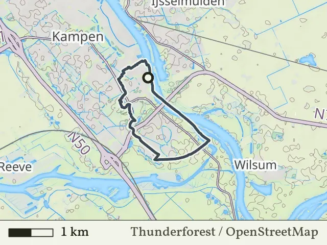 Paarse route vanaf d'Olde Zwarver, Kampen