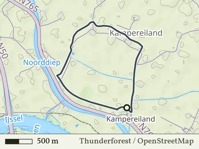 Rode route vanaf Kampereiland, Kampen