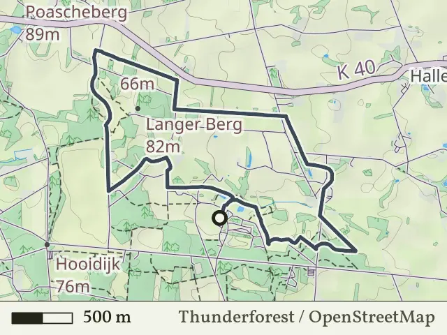Blauwe route vanaf Springendal, Hezingen