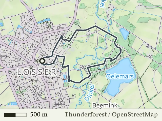 Rode route vanaf Losser, Losser