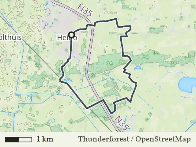 Paarse route vanaf Heino, Salland