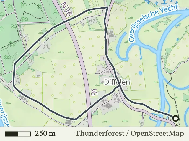 Gele route vanaf Diffelen, Hardenberg Oost