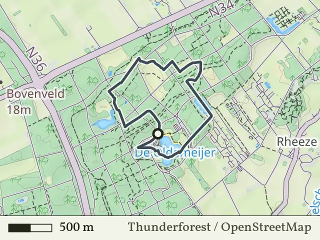 Rode route vanaf De Oldemeijer, Rheeze