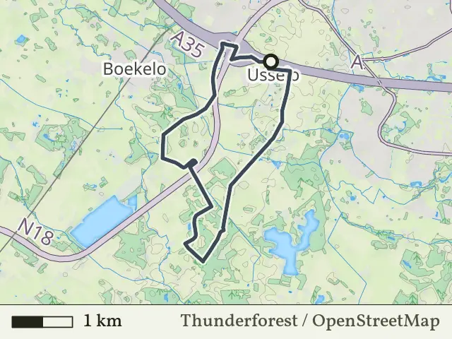 Gele route vanaf Usselo, Enschede
