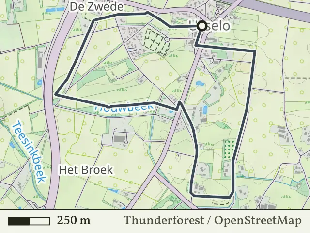 Rode route vanaf Usselo, Enschede