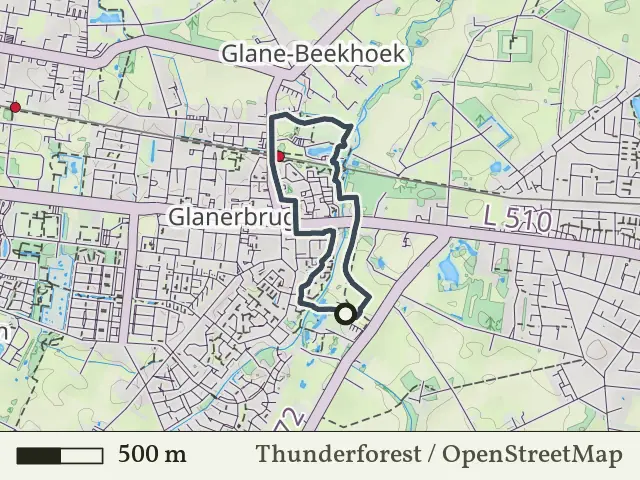 Rode route vanaf Glanerbrug-Gleis, Glanerbrug/Gronau