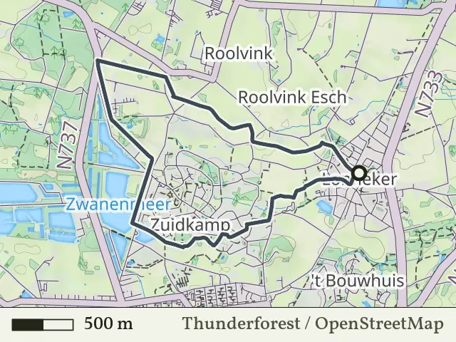 Gele route vanaf Lonneker, Enschede