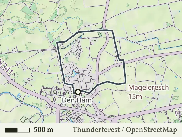 Gele route vanaf Den Ham, Twenterand