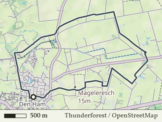 Paarse route vanaf Den Ham, Twenterand
