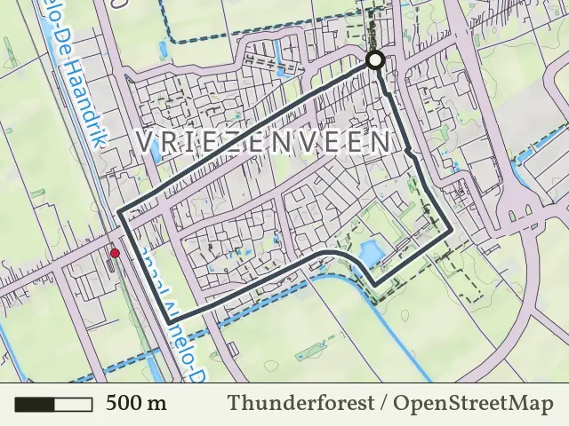 Rode route vanaf Vriezenveen, Vriezenveen