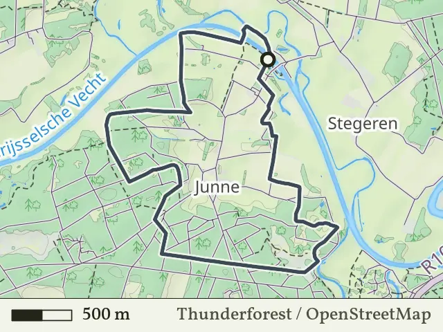 Gele route vanaf Stuw Junne, Ommen