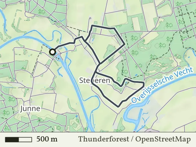 Rode route vanaf Stuw Junne, Ommen