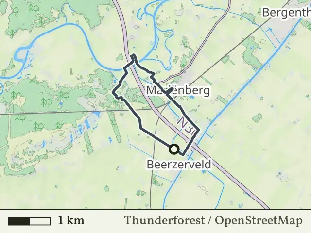 Blauwe route vanaf Beerzerveld, Ommen