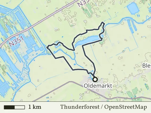 Blauwe route vanaf Oldemarkt, Weerribben-Wieden