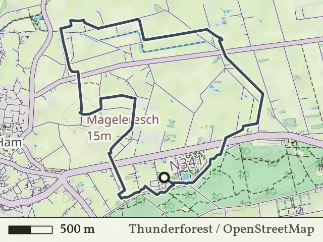 Groene route vanaf Zandstuve, Den Ham