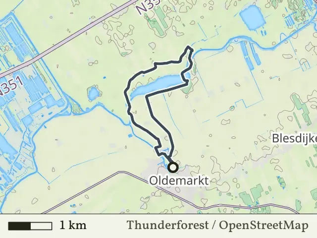 Oranje route vanaf Oldemarkt, Weerribben-Wieden