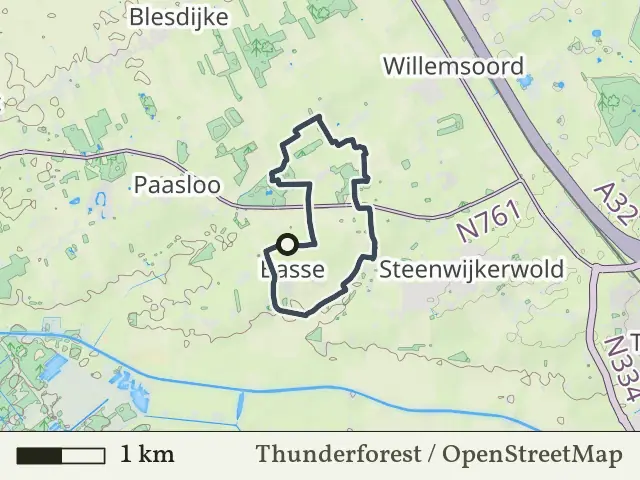 Rode route vanaf Basse, Weerribben-Wieden