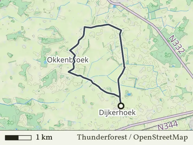 Oranje route vanaf Dijkerhoek, Salland