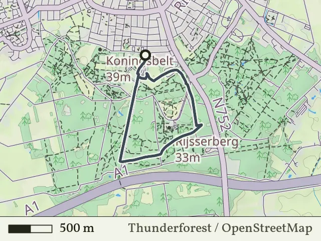 Gele route vanaf Koerbelt, Rijssen