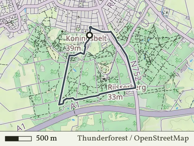 Rode route vanaf Koerbelt, Rijssen
