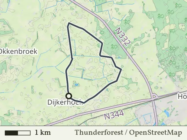 Blauwe route vanaf Dijkerhoek, Salland