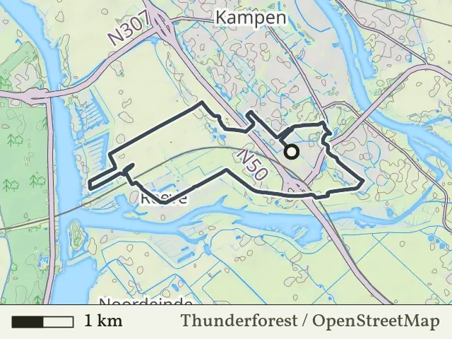 Gele route vanaf Kampen-Station Zuid, Kampen