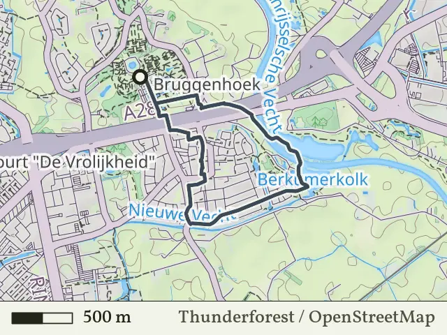 Rode route vanaf Berkum, Zwolle