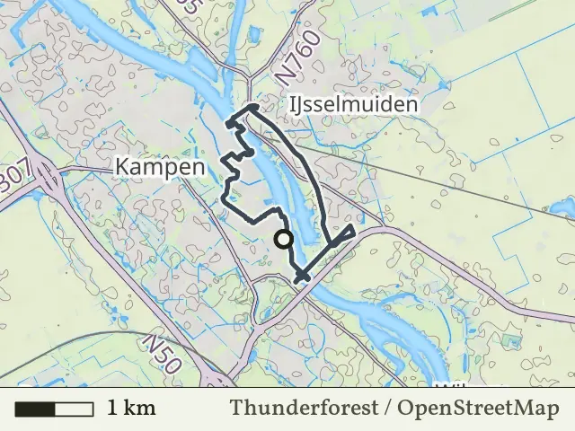 Gele route vanaf d'Olde Zwarver, Kampen