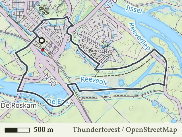 Groene route vanaf Kampen-Station Zuid, Kampen