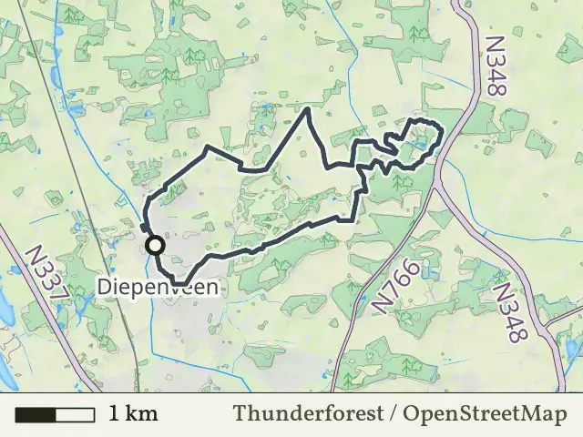 Paarse route vanaf Diepenveen, Salland