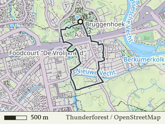 Blauwe route vanaf Berkum, Zwolle