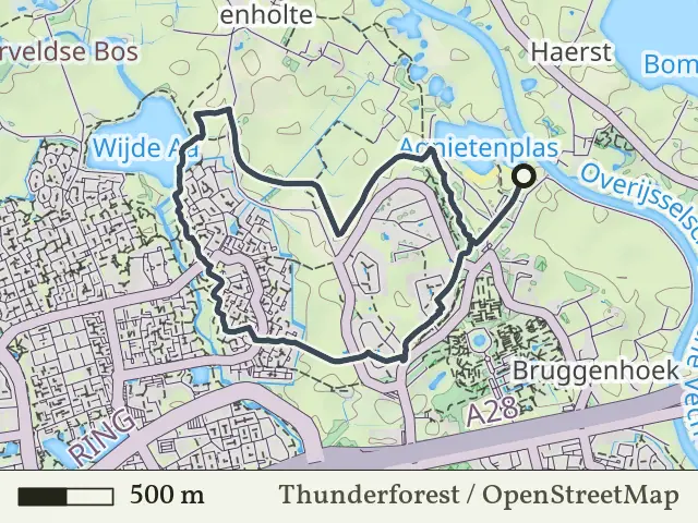Paarse route vanaf Agnietenberg, Zwolle