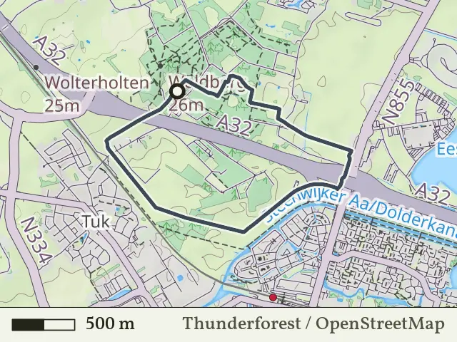 Groene route vanaf Woldberg, Tuk