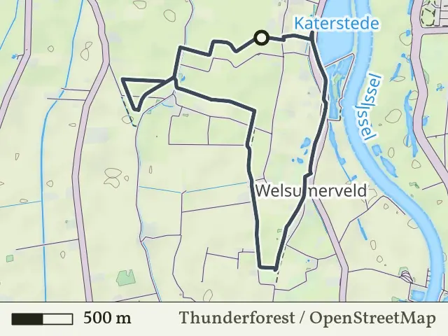 Rode route vanaf Welsum-Vossenweg, Welsum