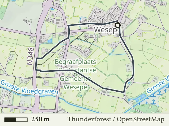 Blauwe route vanaf Wesepe, Salland