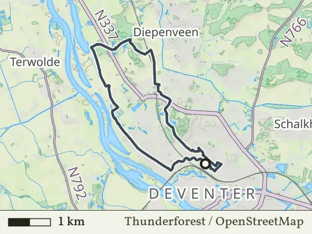 Paarse route vanaf Deventer, Salland