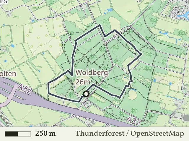 Gele route vanaf Woldberg, Tuk
