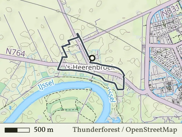Gele route vanaf 's Heerenbroek, IJsseldelta