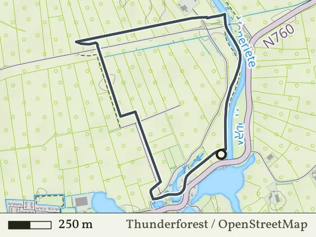 Rode route vanaf Stoomgemaal Mastenbroek, Genemuiden