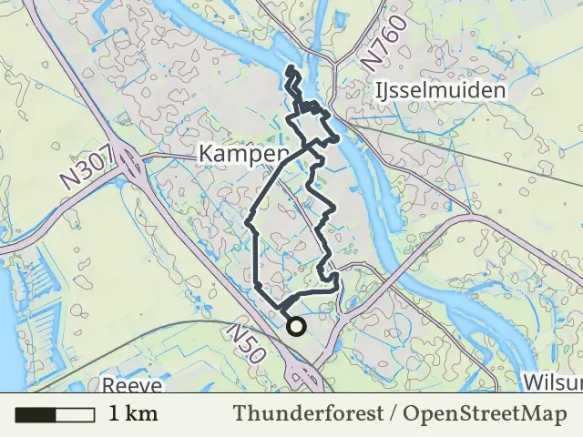 Blauwe route vanaf Kampen-Station Zuid, Kampen