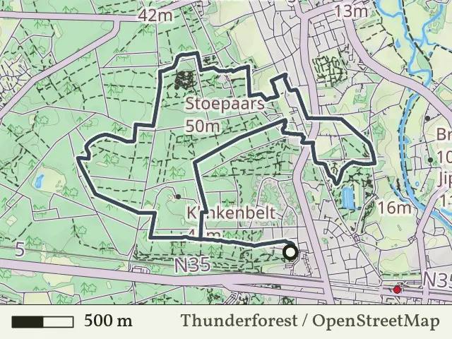 Rode route vanaf Het Ravijn, Nijverdal