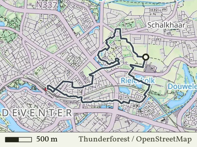 Groene route vanaf Rielerenk, Deventer