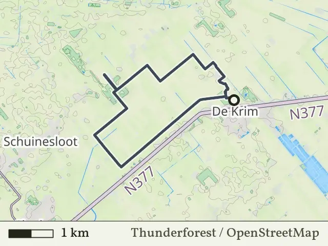 Paarse route vanaf De Krim, Hardenberg Oost