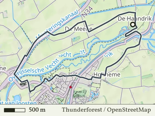 Oranje route vanaf De Haandrik, Hardenberg Oost