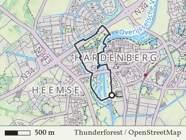 Rode route vanaf De Koppel, Hardenberg