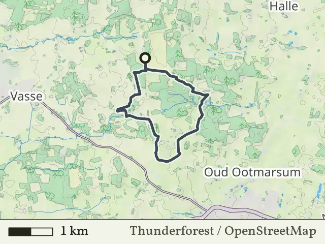 Paarse route vanaf Brandtoren, Hezingen