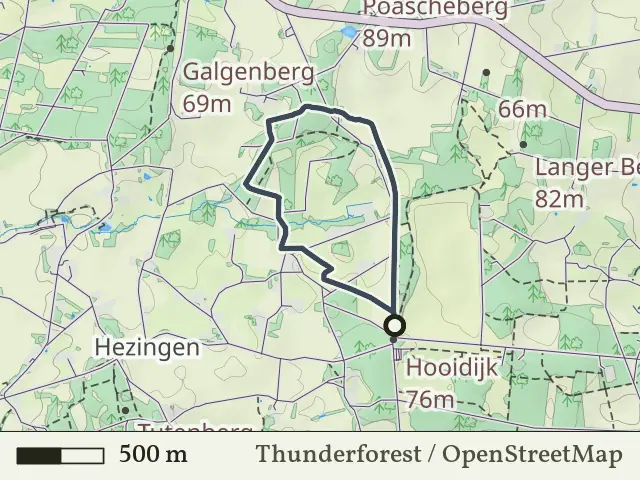 Rode route vanaf Brandtoren, Hezingen