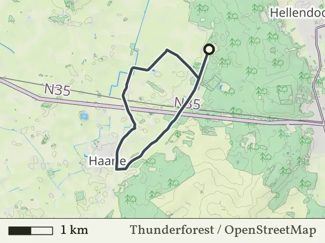 Paarse route vanaf Hellendoornse Berg, Haarle