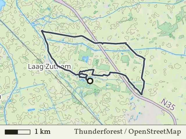 Rode route vanaf Den Alerdinck/De Colckhof, Laag Zuthem